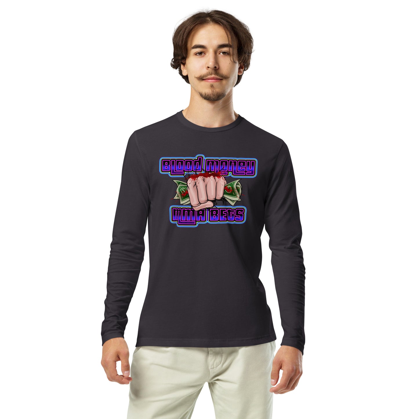 Blood Money MMA Bets Long Sleeve Fitted Crew (2024)