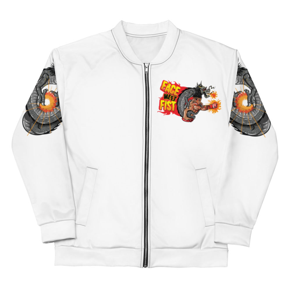 Black fist bomber jacket sale