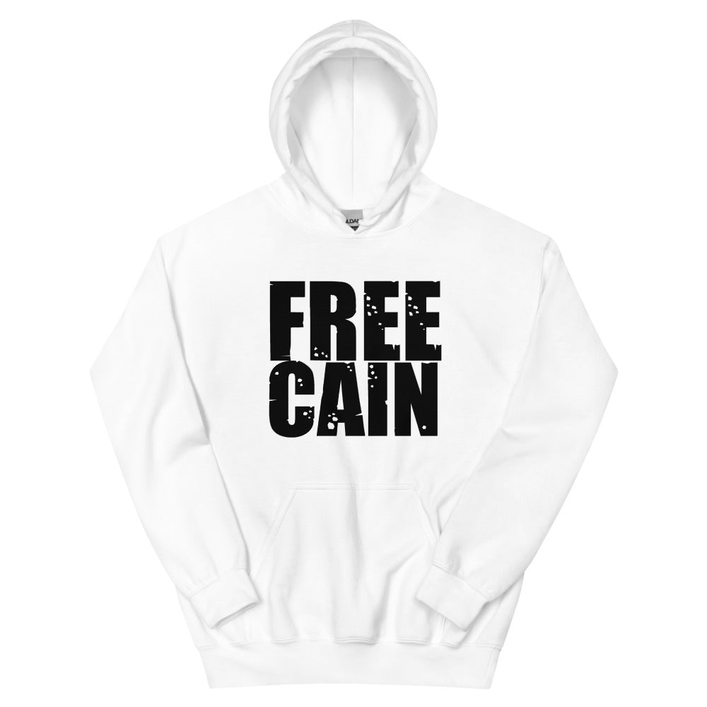 Free Cain Text Unisex Hoodie White